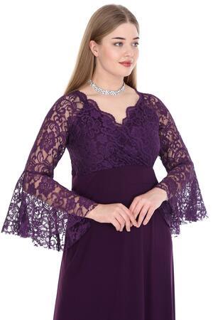 Plus Size Sleeves Long Evening Dress KL8756-20 - 2