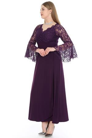 Plus Size Sleeves Long Evening Dress KL8756-20 - 1