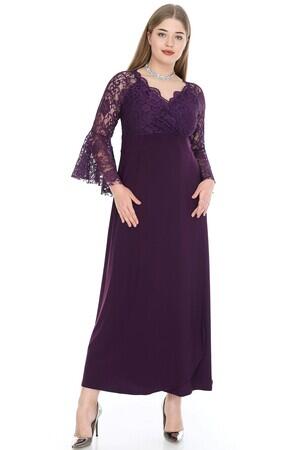 Plus Size Sleeves Long Evening Dress KL8756-20 - 4