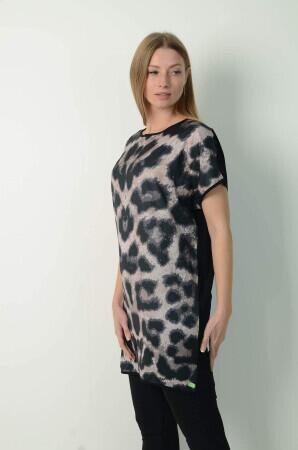 Plus Size Front Satin Leopard Tunic FR887 - 4