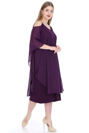 Plus Size Gemmiferous Chiffon Dress KL805 Purple - 5