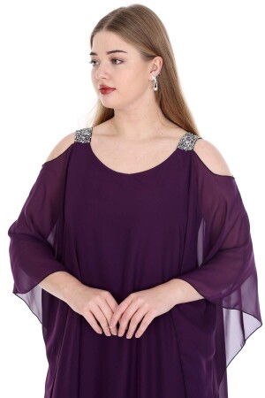 Plus Size Gemmiferous Chiffon Dress KL805 Purple - 7
