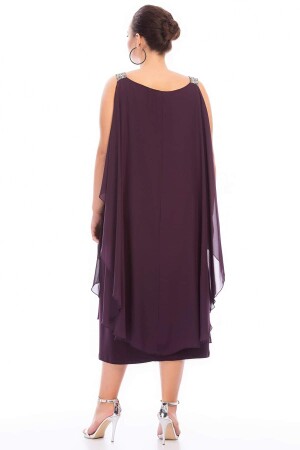Plus Size Gemmiferous Chiffon Dress KL805 Purple - 2