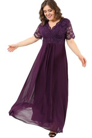 Guipure Chiffon Plus Size Evening Dress DD793 - 4