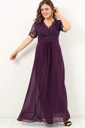 Guipure Chiffon Plus Size Evening Dress DD793 - 2