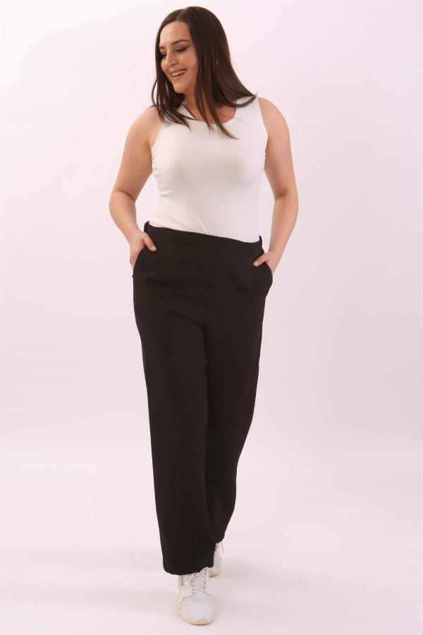 Plus Size Linen Black Trousers - 3