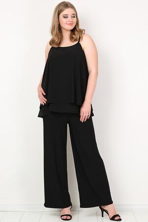 Large Size Lycra Evening Trousers KL94P - 1