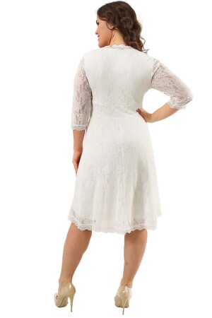 Large Size Lycra Lacy Short Dress KL70088 - 7