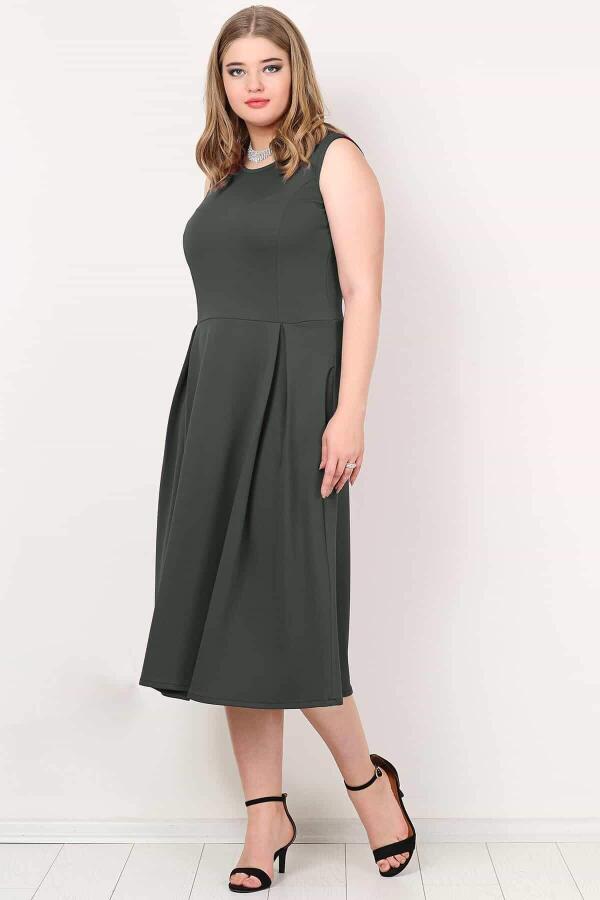 Plus Size Pockets Dress KL777 Khaki - 1