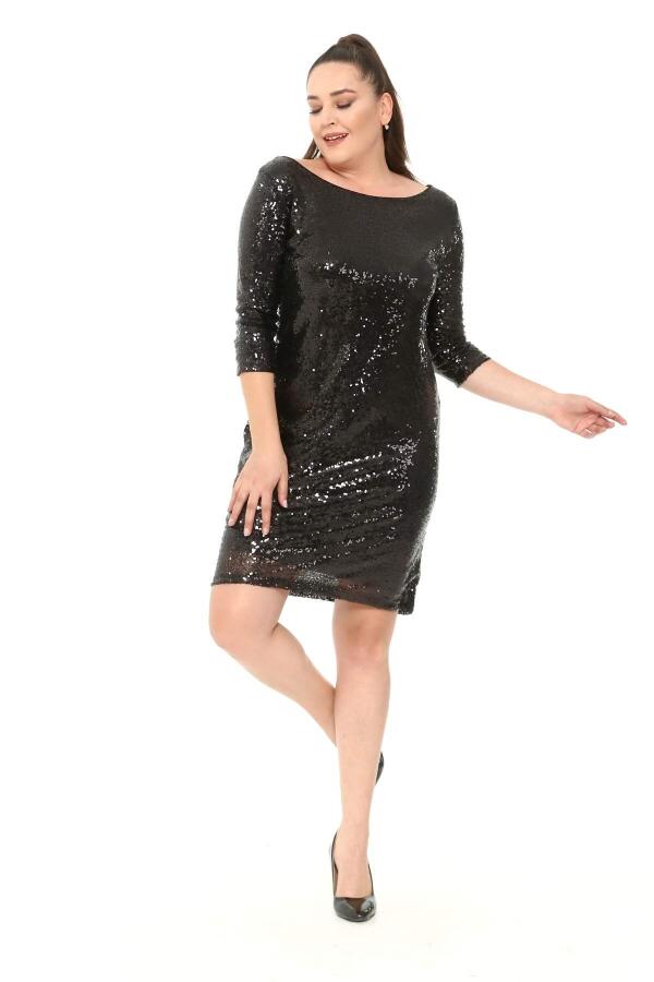 Plus Size Sequined Evening Dress KL5601 - 1