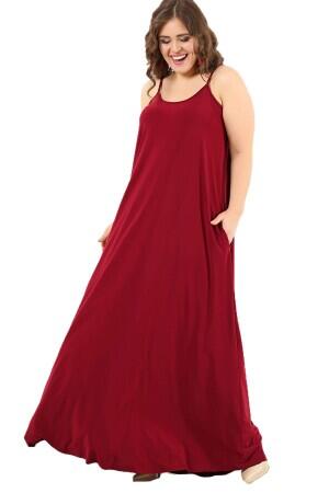 Large Size Sport Pocket Strappy Long Dress DD799 - 3