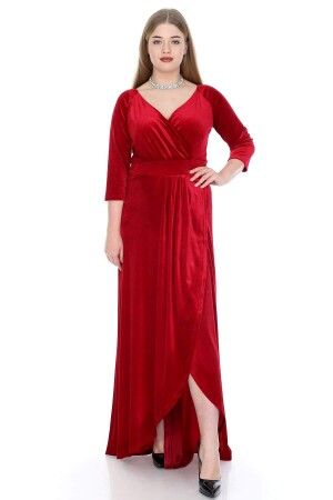 Plus Size Velvet Long Evening Dress KL56ka - 1