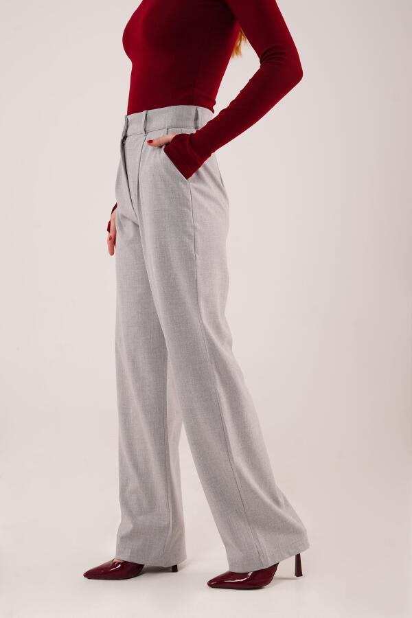 Premium Model Oturtmalı Gri Pantolon - 3