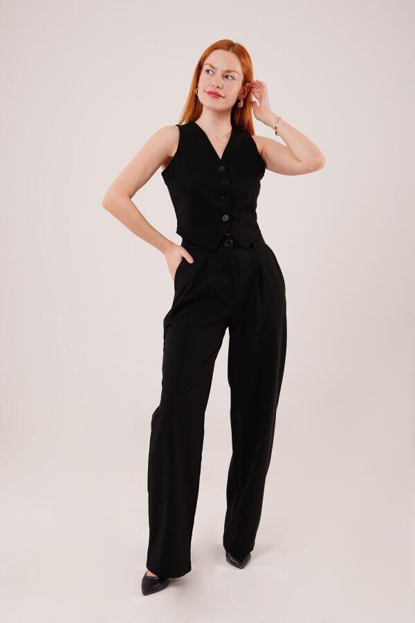 Premium Model Oturtmalı Siyah Pantolon - 1