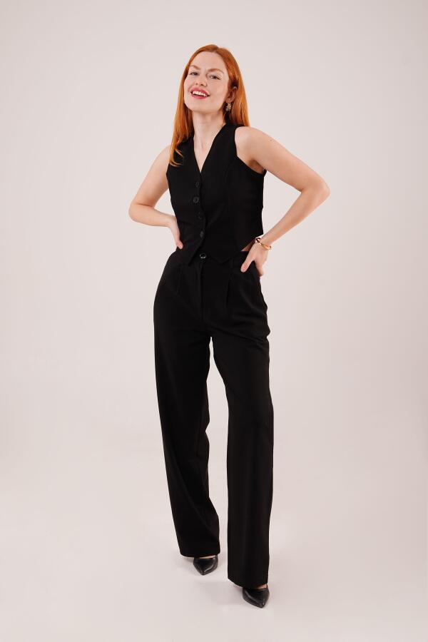 Premium Model Oturtmalı Siyah Pantolon - 4