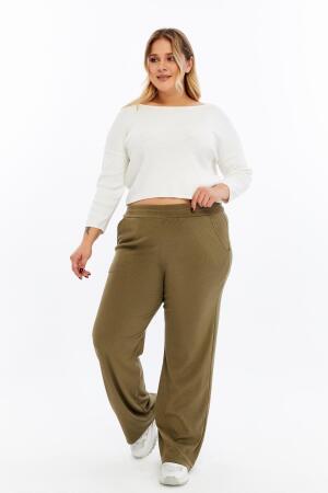 Rahat Kesim Büyük Beden Basic Pantolon Haki - 6