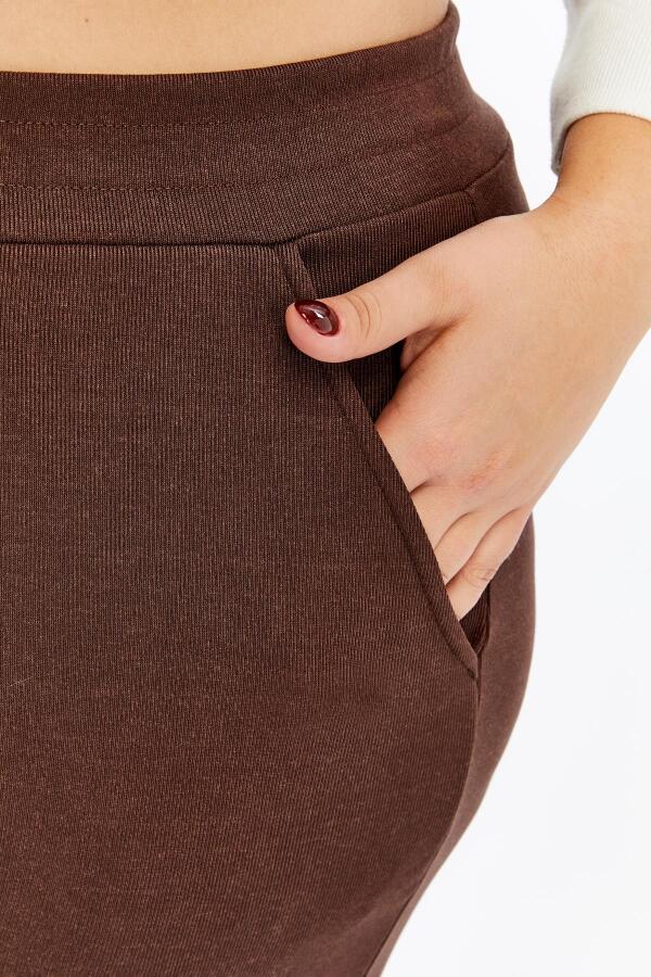 Rahat Kesim Büyük Beden Basic Pantolon Kahve - 3