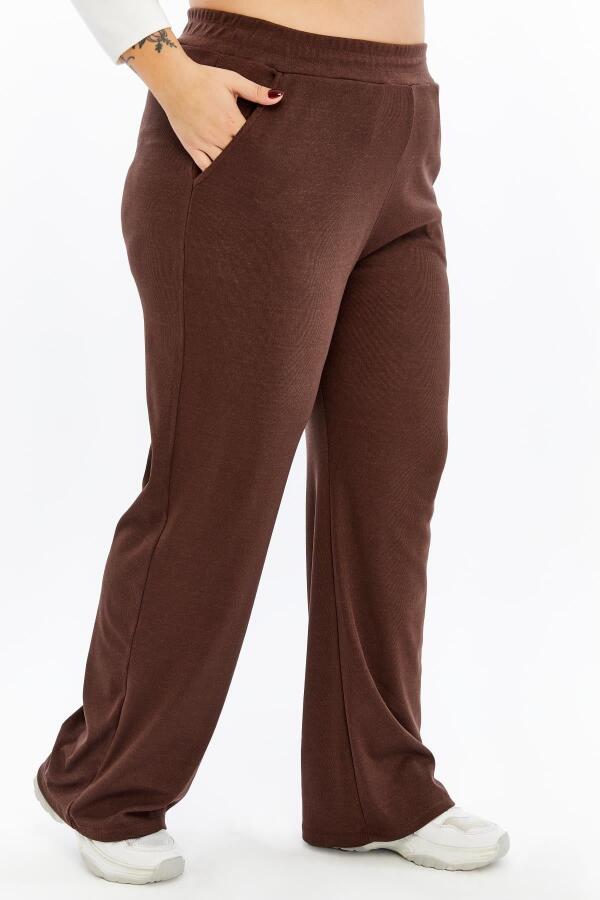Rahat Kesim Büyük Beden Basic Pantolon Kahve - 2