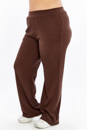 Rahat Kesim Büyük Beden Basic Pantolon Kahve - 4