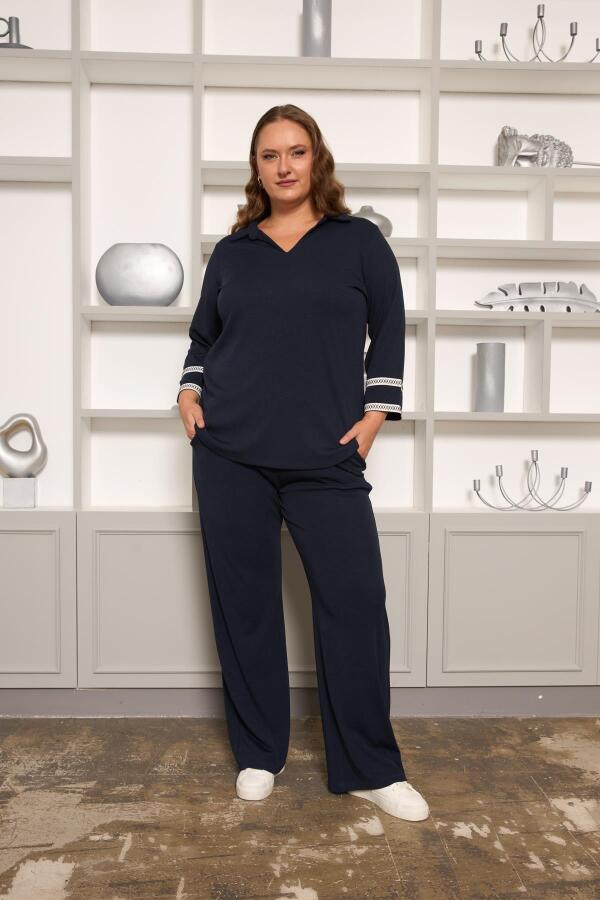 Rahat Kesim Büyük Beden Basic Pantolon Lacivert - 5