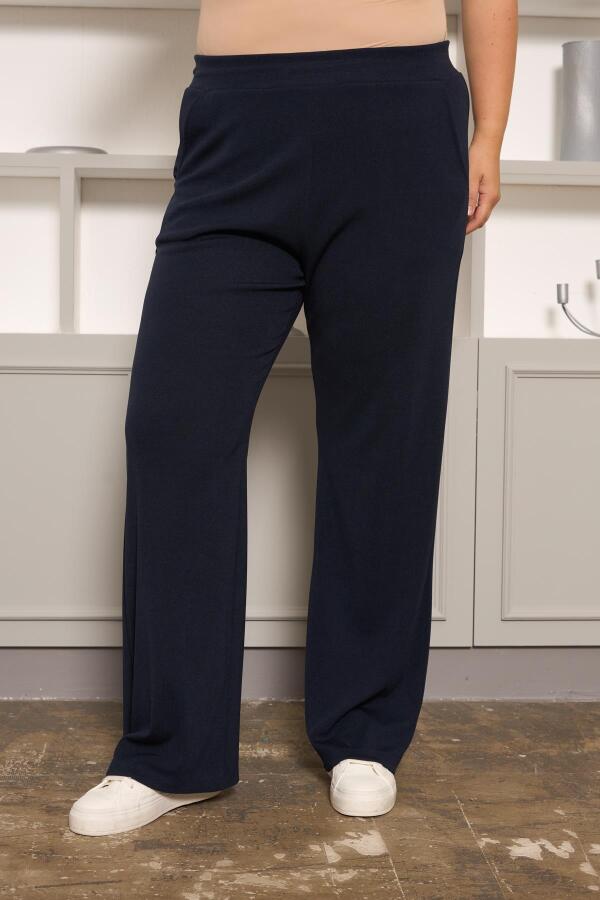 Rahat Kesim Büyük Beden Basic Pantolon Lacivert - 6