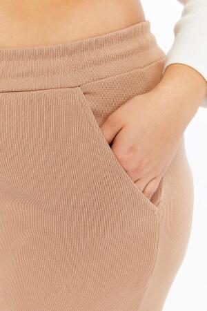 Rahat Kesim Büyük Beden Basic Pantolon Vizon - 3