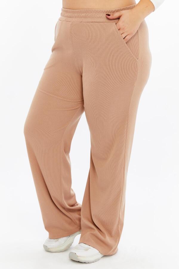 Rahat Kesim Büyük Beden Basic Pantolon Vizon - 4