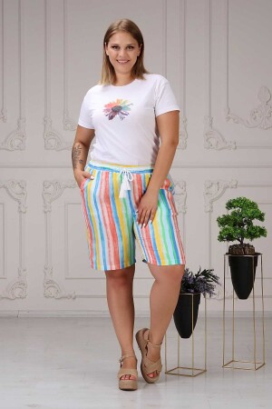 Rainbow Plus Size Shorts Colorful - 2