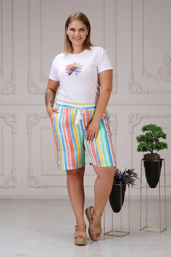 Rainbow Plus Size Shorts Colorful - 2