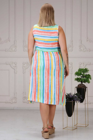Rainbow Pocket Dress Colorful - 5