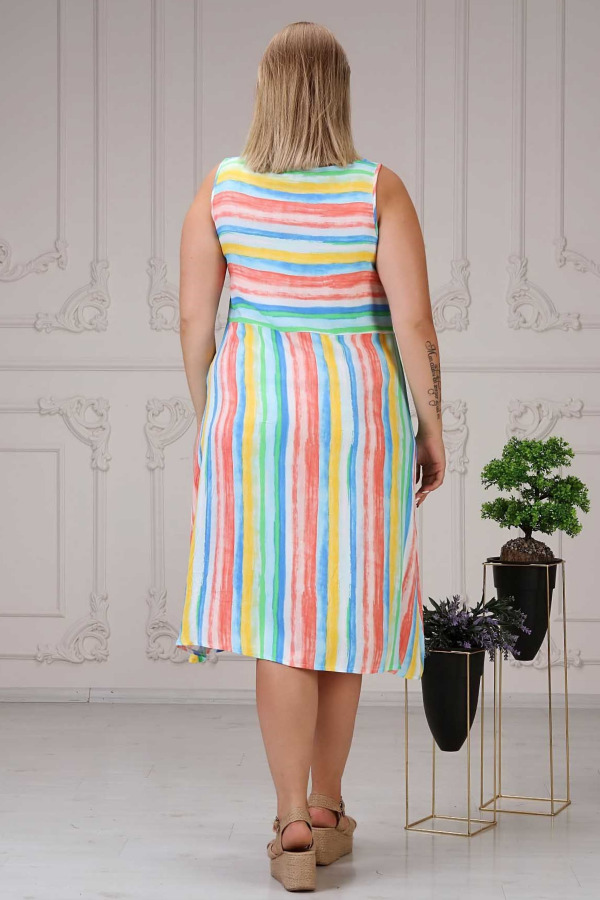 Rainbow Pocket Dress Colorful - 5