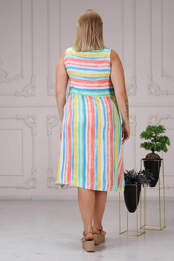 Rainbow Pocket Dress Colorful - 5