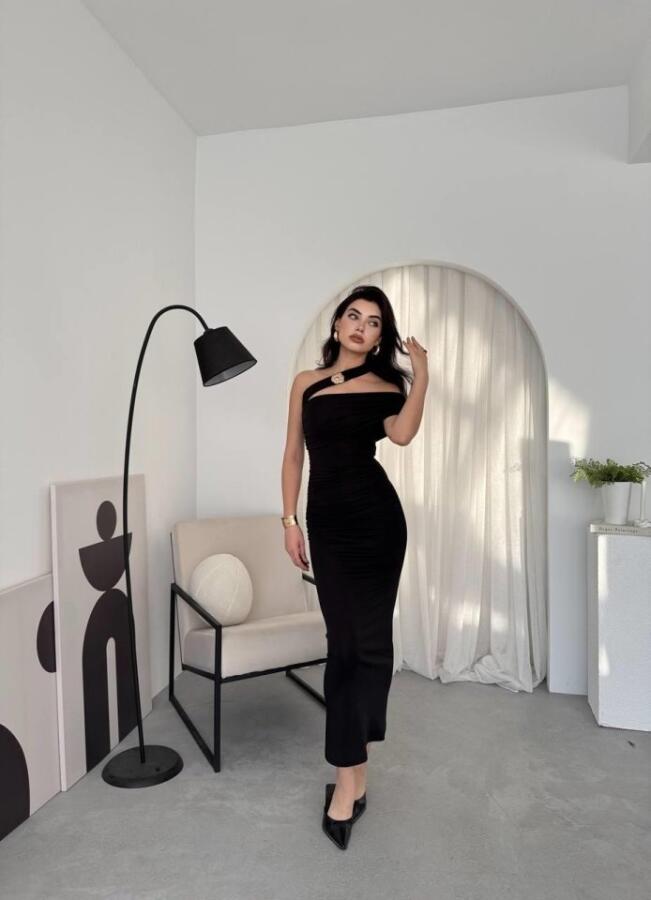 Reta Çapraz Omuz Elbise - 5