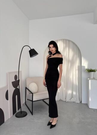 Reta Çapraz Omuz Elbise - 7