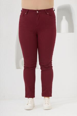 RMG Büyük Beden Bordo Pamuk Pantolon - RMG (1)