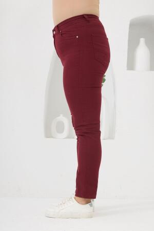 RMG Büyük Beden Bordo Pamuk Pantolon - 3