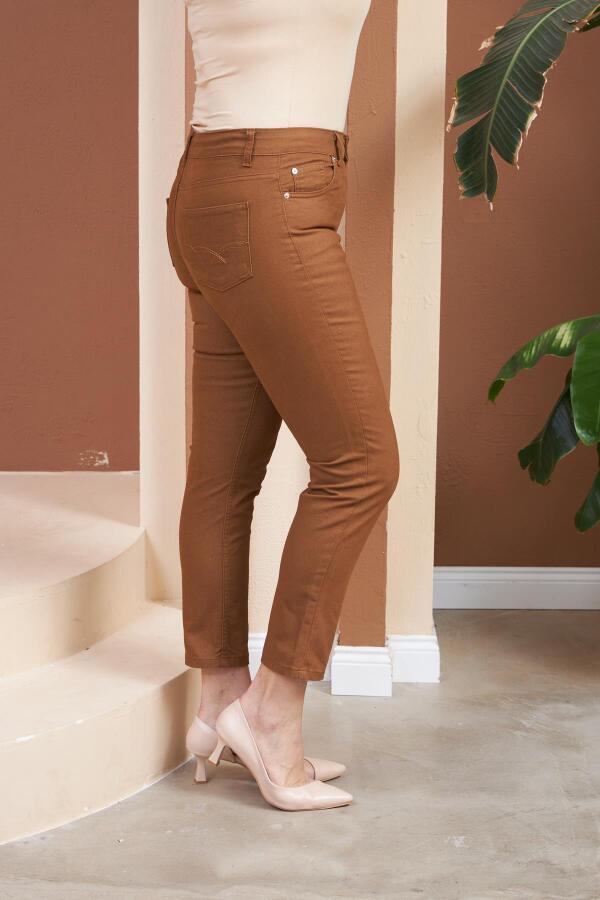 RMG Büyük Beden Camel Pamuk Pantolon - 2