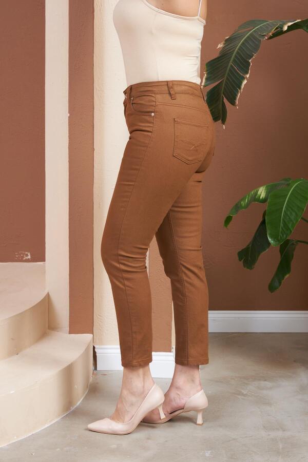 RMG Büyük Beden Camel Pamuk Pantolon - 3