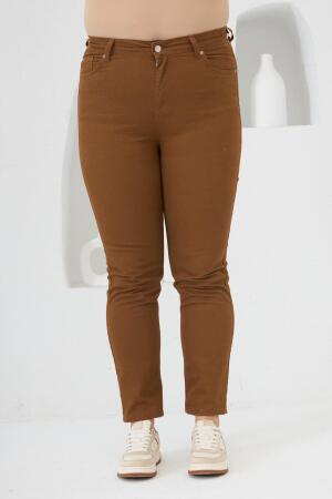 RMG Büyük Beden Camel Pamuk Pantolon - RMG (1)