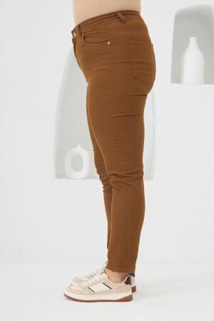 RMG Büyük Beden Camel Pamuk Pantolon - 3