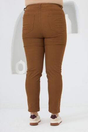 RMG Büyük Beden Camel Pamuk Pantolon - 6