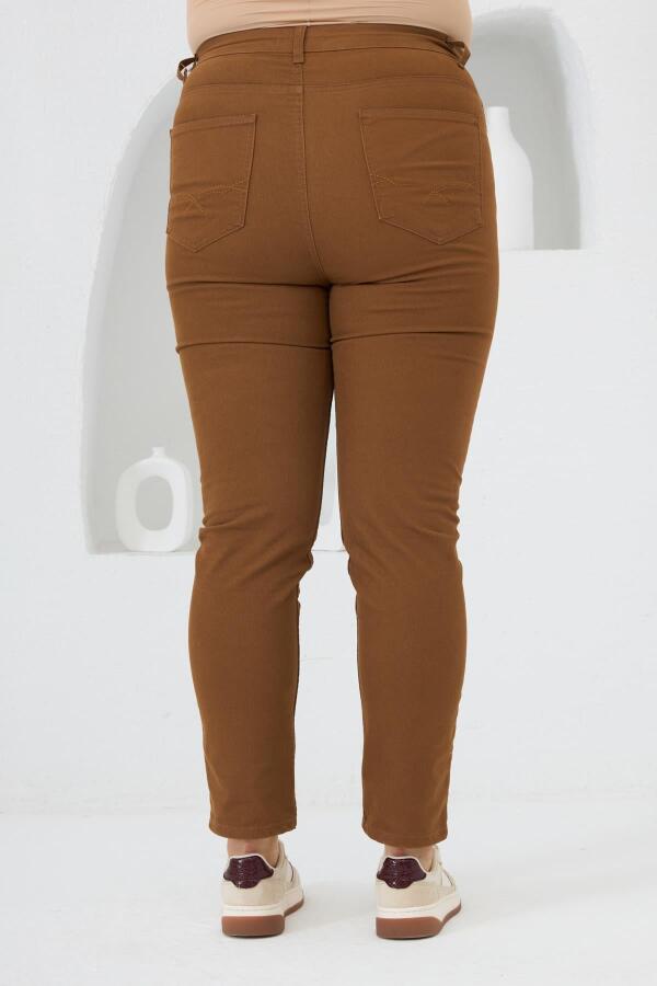 RMG Büyük Beden Camel Pamuk Pantolon - 6