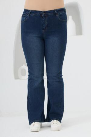 Rmg İspanyol Paça Büyük Beden Lacivert Kot Pantolon - RMG