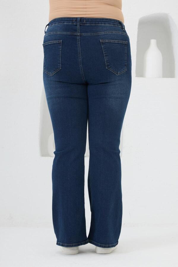 Rmg İspanyol Paça Büyük Beden Lacivert Kot Pantolon - 4