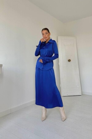 Saks Biyeli Gömlek Ve Etek Takım - ANGELINO BuyukBedeniz (1)