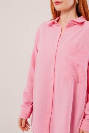 Salaş Kesim Cepli Pembe Gömlek - 3