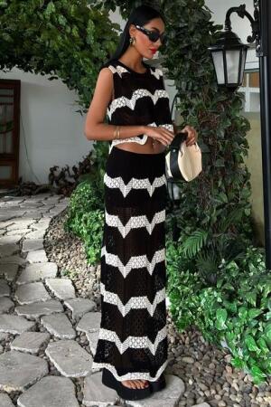 Shayna Ajurlu Crop Takım 9825 - ANGELINO BuyukBedeniz