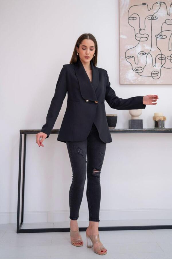Siyah Blazer Ceket - 1
