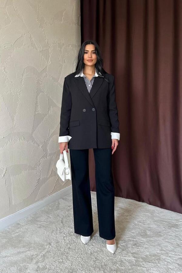 Siyah Blazer Ceket - 1