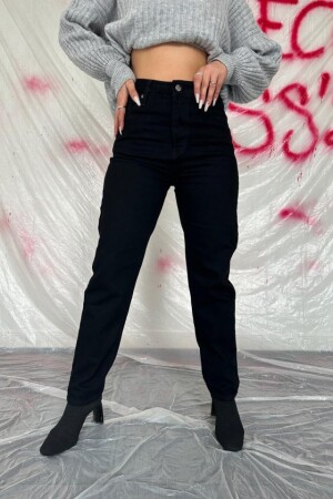 Siyah Boru Paça Jeans Pantolon - 2